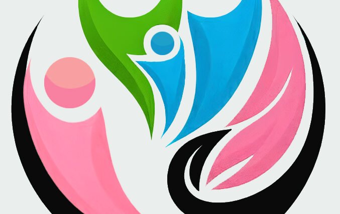 logo do congresso com pessoas em formas de desenhos abstratos nas cores verde, azul e rosa.