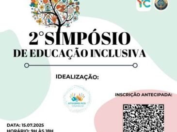post do simposio com logo do evento, dados e a direita no rodapé o QR Code para inscrição Gratuita