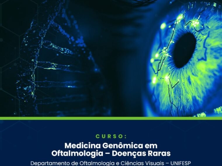 Fundo preto com o nome do Congresso e um olho bem grande com fundo verde no canto direito do post.